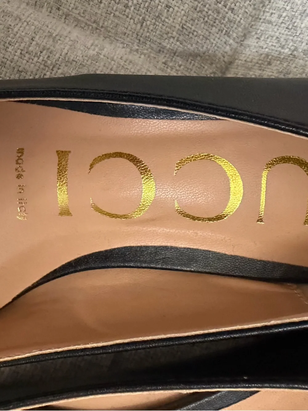 GUCCI Black Leather Ballet Gold Horsebit Heels - Picture 10 of 10